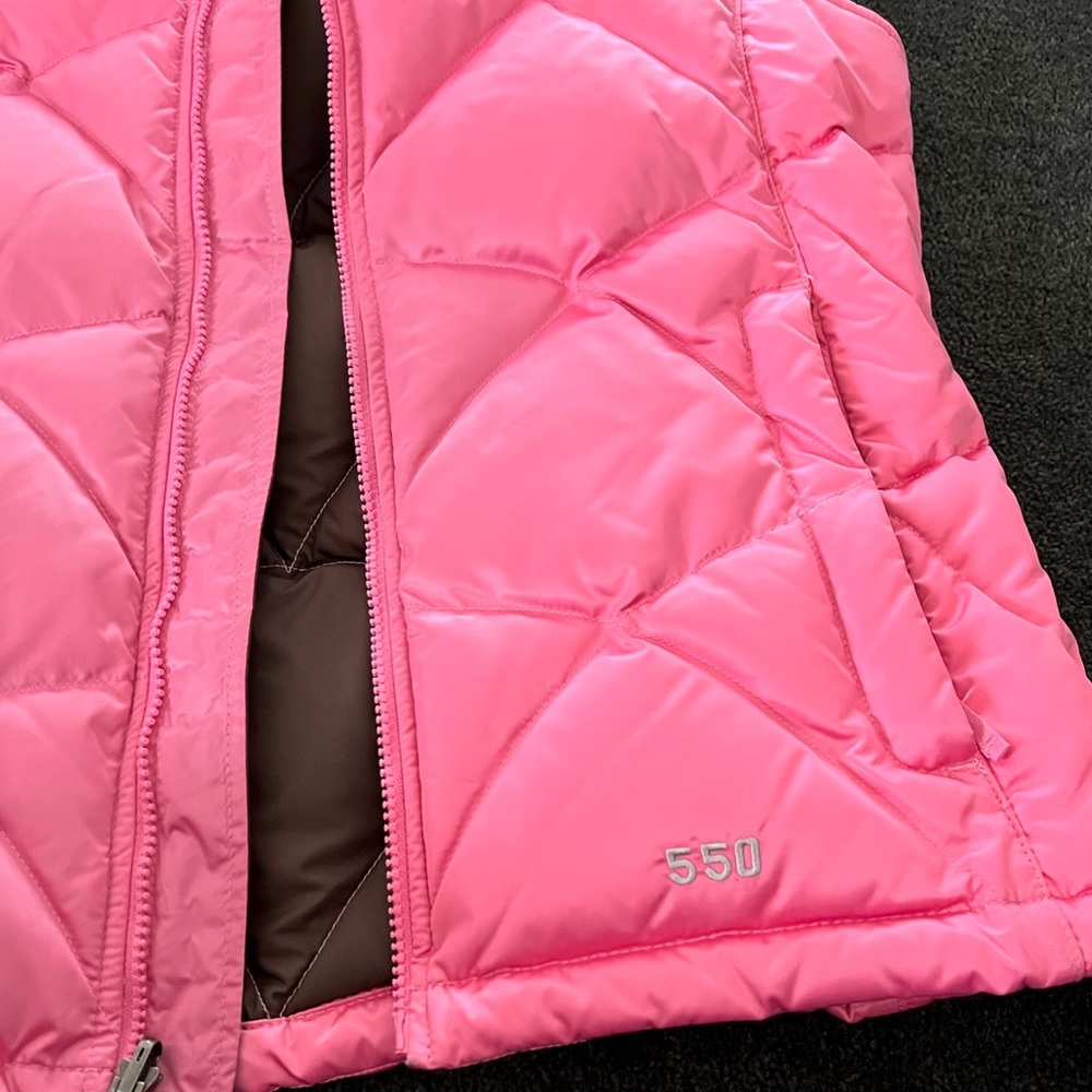 ‼️SOLD‼️ THE NORTH FACE PINK 550 GOOSE DOWN PUFFER VEST - Picture 7 of 12